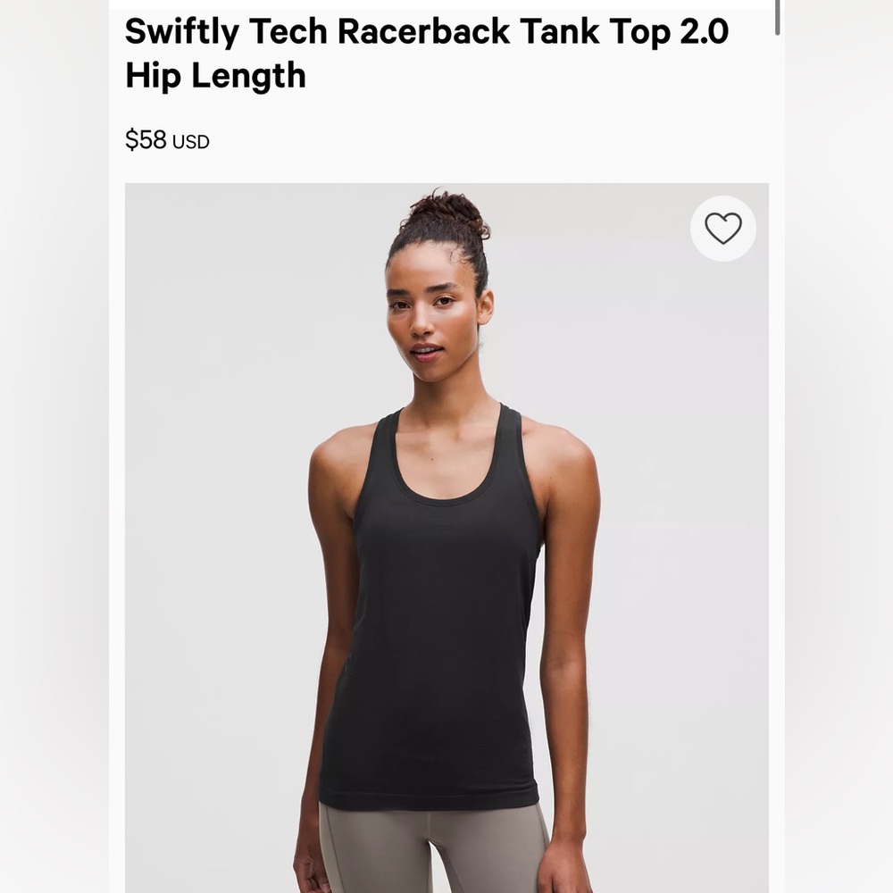 Lululemon Athletica Black Racerback Tank Top